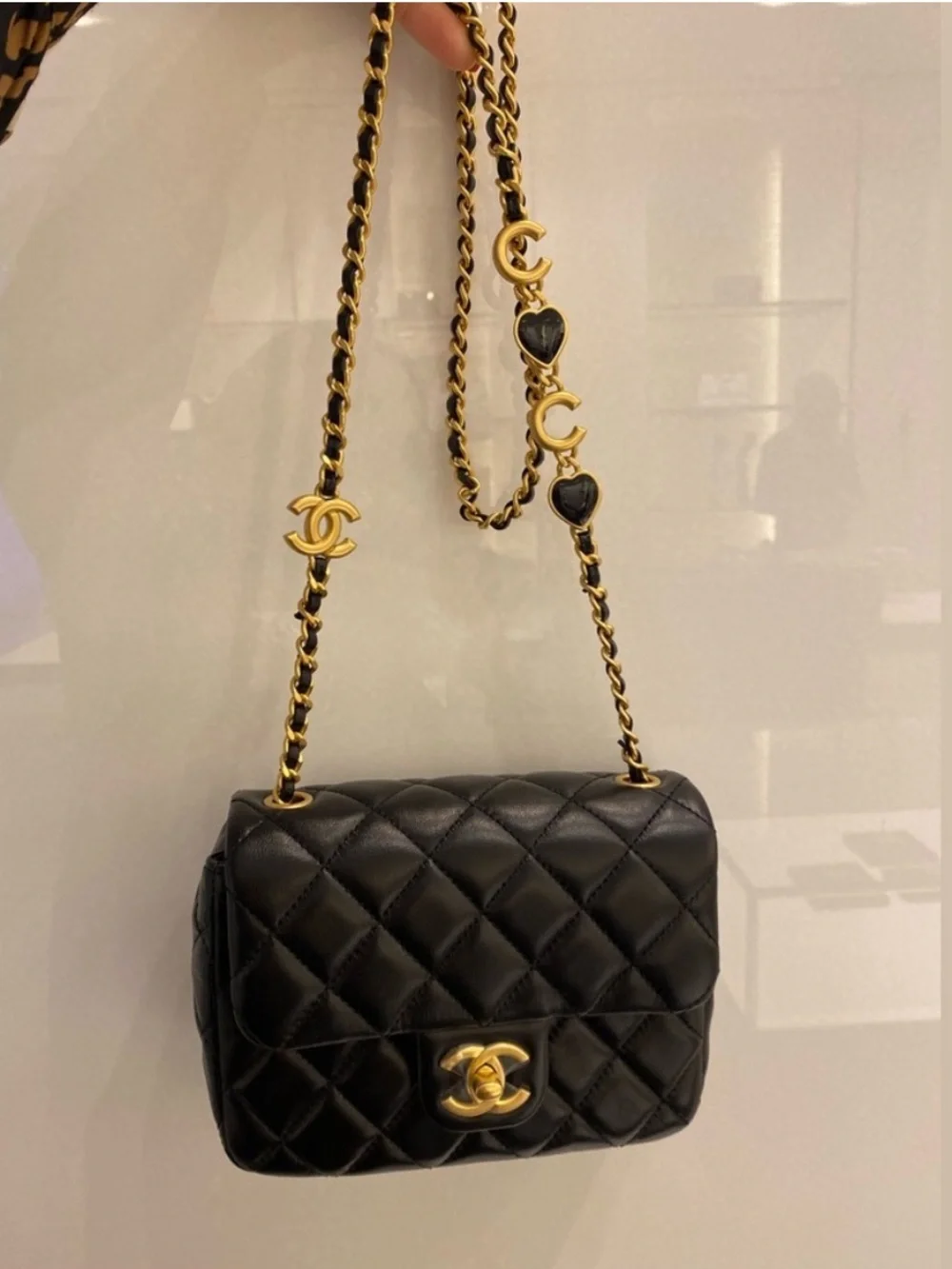 Chanel Coco de toi amore amour quilted heart chain mini flap bag lambskin